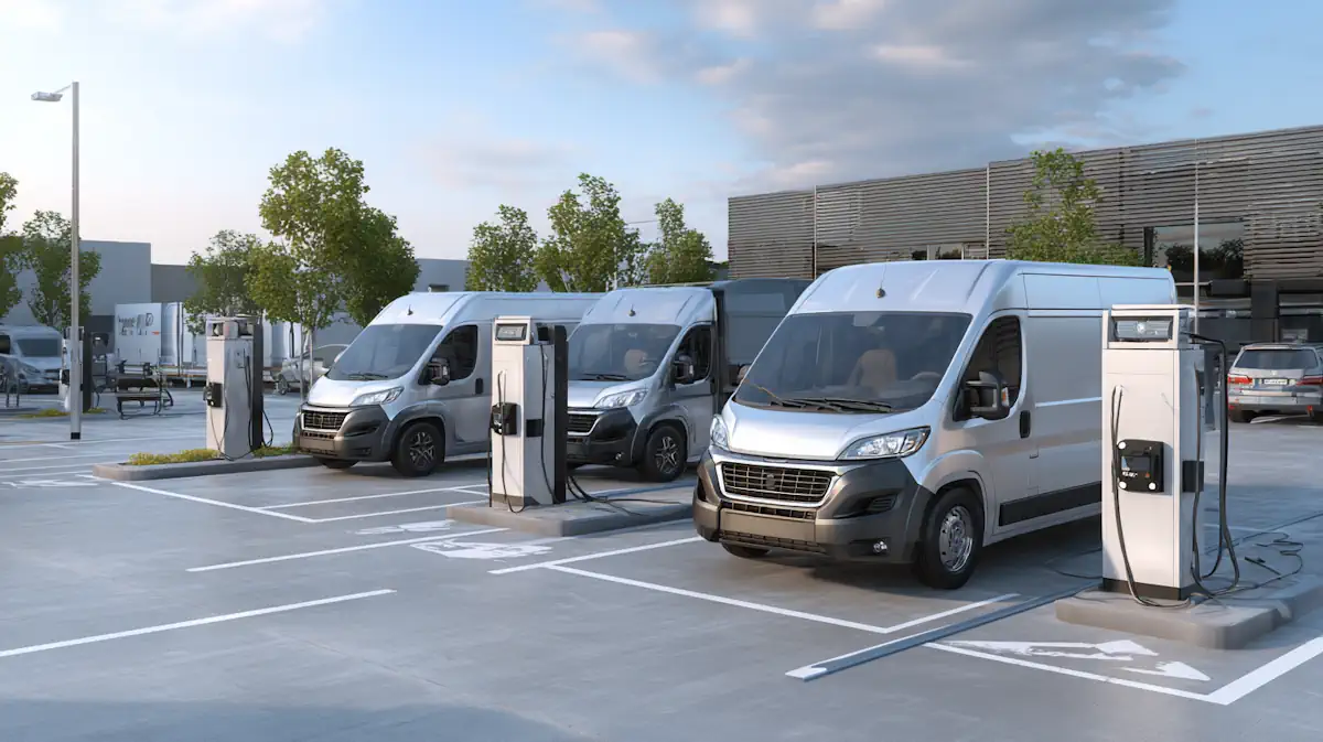 Commercial fleet EV charging site with portable and fixed charging support