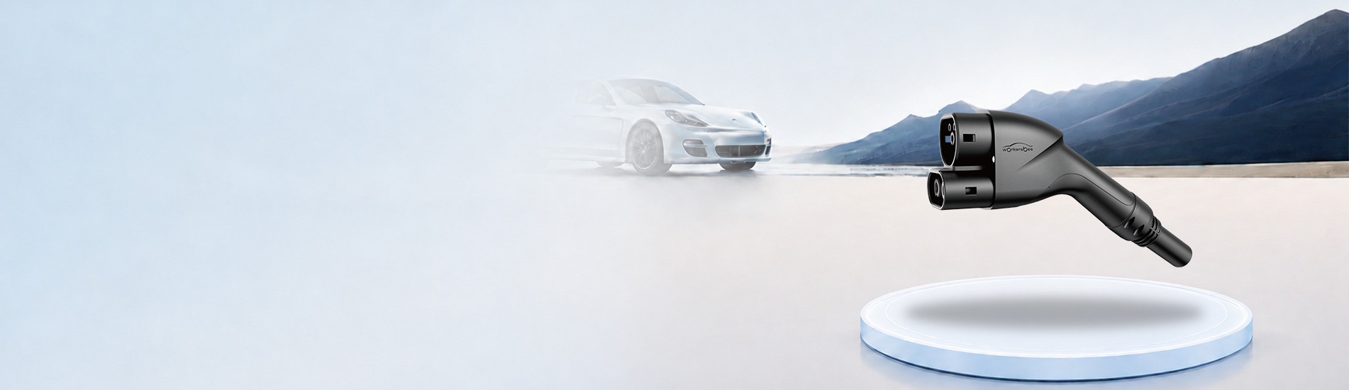 Connecteur pour véhicule électrique Workersbee CCS2 et câble de charge spiralé